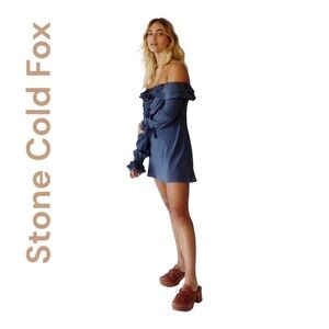Stone Cold‎ Fox Sienna Pistol Silk Dress in Grayish Blue